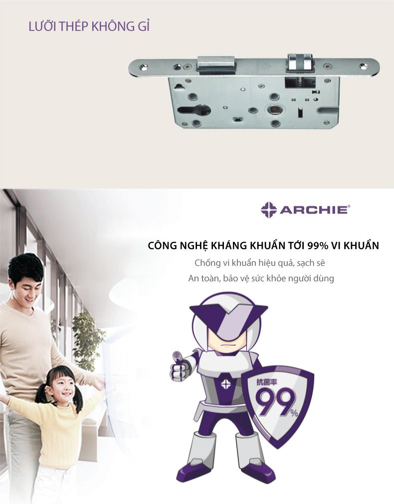 Khóa cửa thông phòng Archie