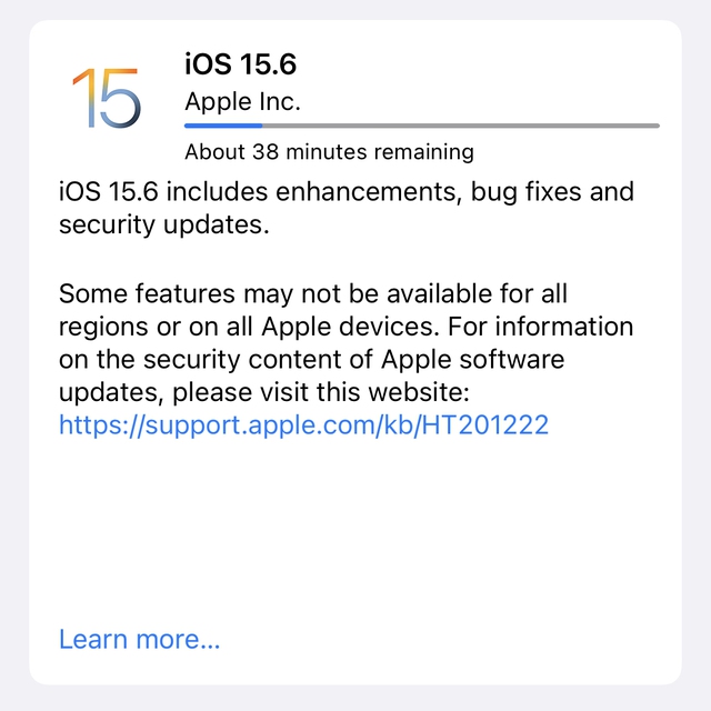 Apple phát hành iOS 15.6 và iPadOS 15.6