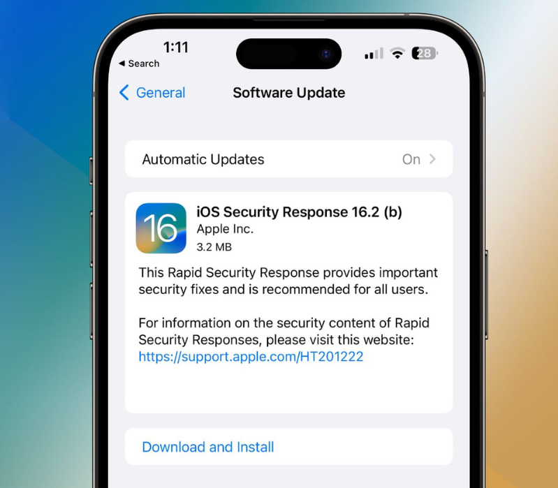 iOS 16.2 beta: Bổ sung bản cập nhật Phản hồi bảo mật nhanh