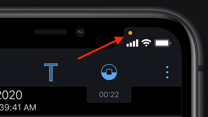 Tại sao iPhone lại xuất hiện chấm cam, chấm xanh gần cột sóng sau khi lên iOS 14, có phải là lỗi không?