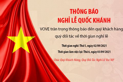 Thông báo nghỉ lễ Quốc Khánh ngày 02/09/2021