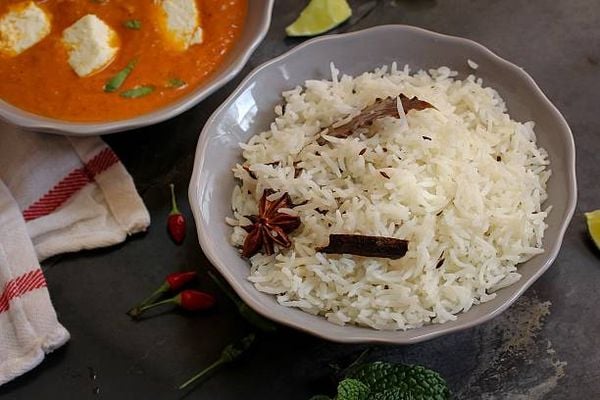 cơm basmati nấm hương và đậu hũ non