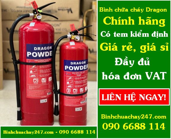 Bình chữa cháy Dragon chính hãng, có tem kiểm định, giá rẻ, giá sỉ