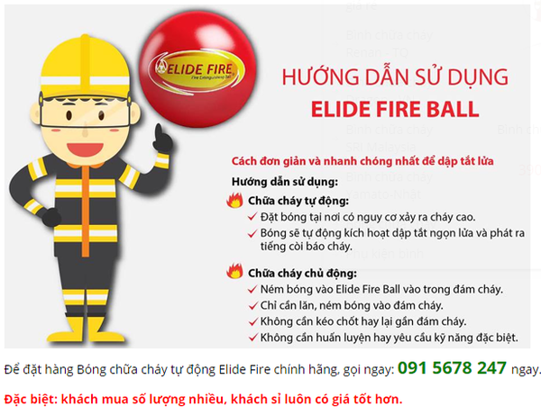 hướng dẫn sử dụng bóng chữa cháy tựđộng