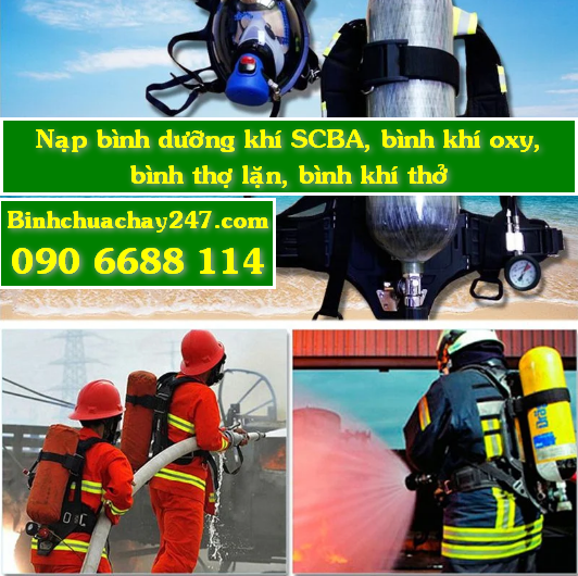 Dịch vụ nạp bình khí thở SCBA, bình khí oxy, bình lặn dưỡng khí (Bình thợ lặn)