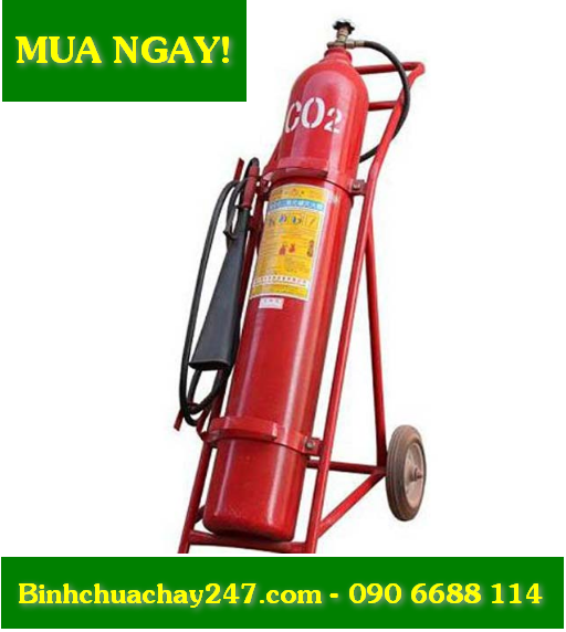 Bình chữa cháy xe đẩy lớn KHÍ CO2 được nhiều nhà xưởng, kho hàng sử dụng