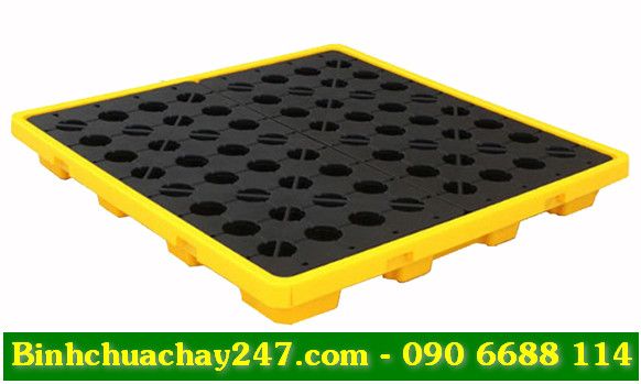 Pallet chống tràn loại 4 phuy thấp giá rẻ