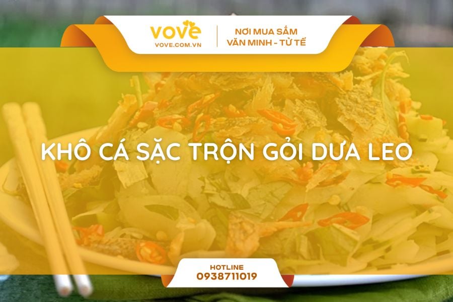 Khô Cá Sặc trộn gỏi dưa leo