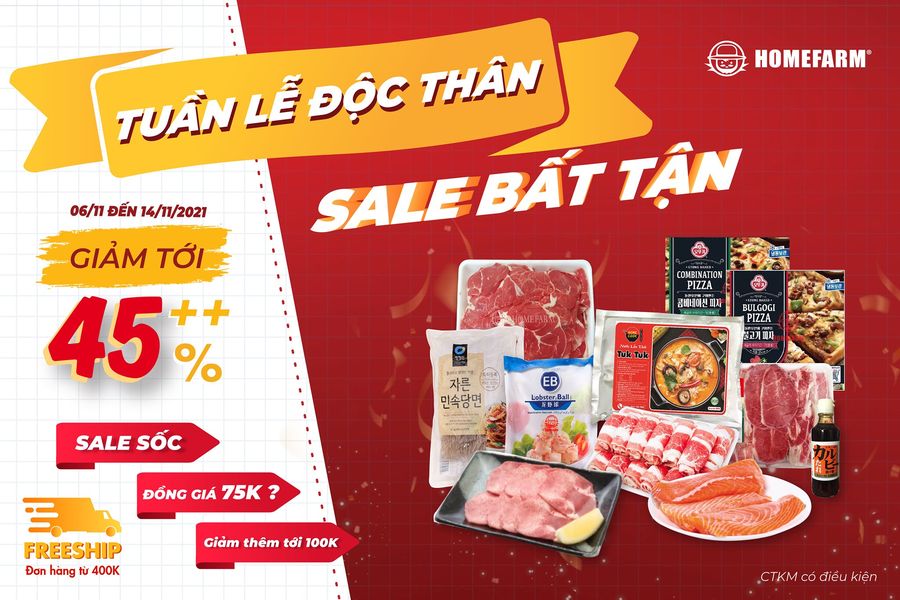 [HCM] Khuyến mãi tuần lễ độc thân, Sale bất tận KV Hồ Chí Minh
