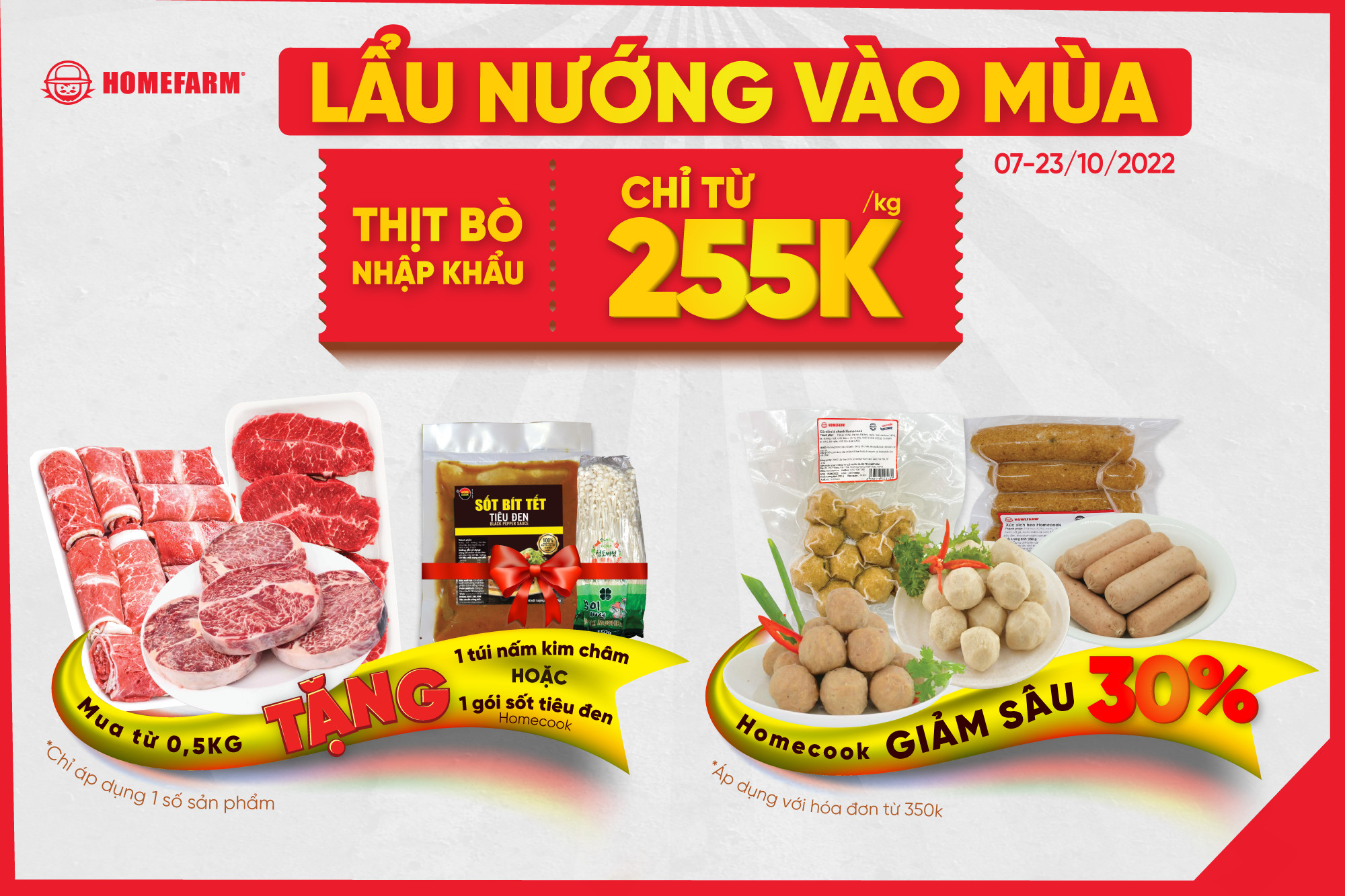 [HCM] Lẩu nướng vào mùa, ghé Homefarm mua hàng ưu đãi tới 30%