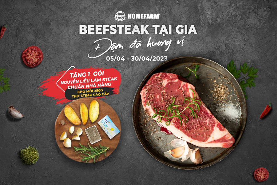 [HCM] Steak tại gia - Đậm đà hương vị cùng Homefarm