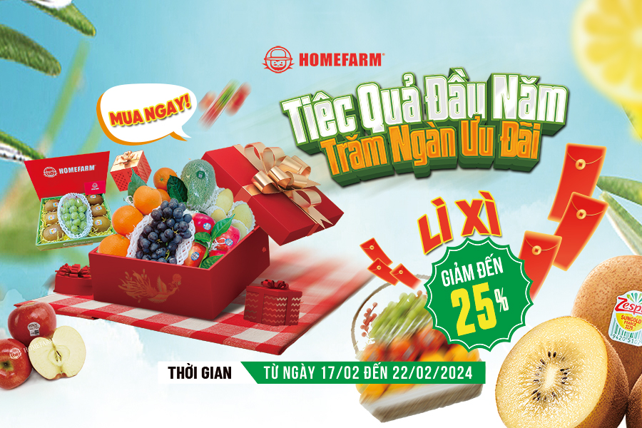 [HN] Tiệc quả đầu năm - Trăm ngàn ưu đãi giảm đến 25% từ Homefarm