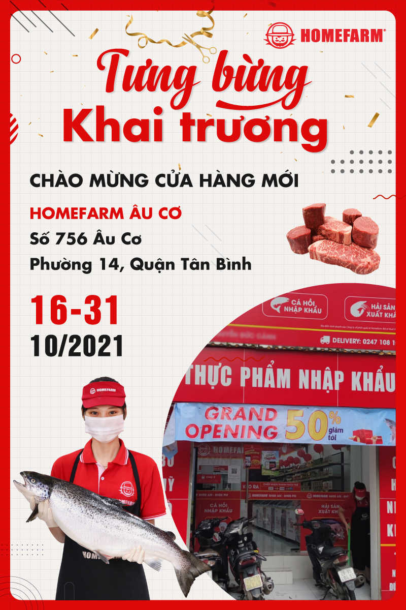 [HCM] Rộn ràng khai trương - Nhận ngay quà tặng tại Homefarm Âu Cơ