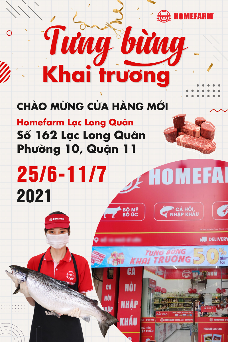 [HCM] Mừng khai trương - Tưng bưng khuyến mại Homefarm Lạc Long Quân