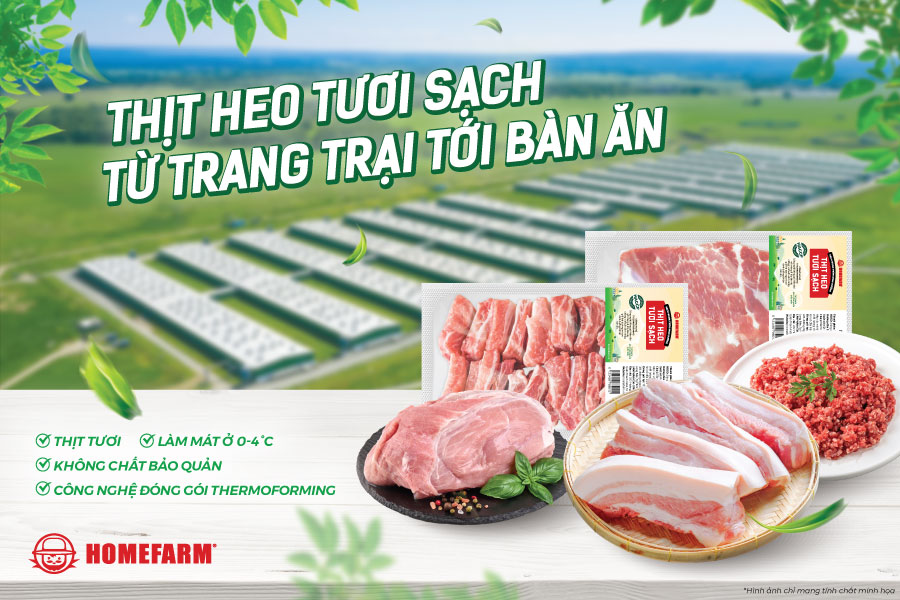 Thịt heo tươi sạch từ trang trại đến bàn ăn