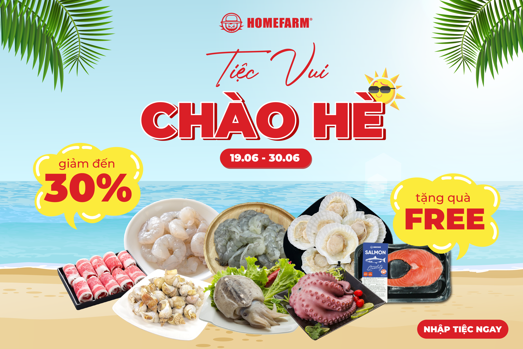 Tiệc vui chào hè đãi deal hải sản giảm đến 30% cùng Homefarm