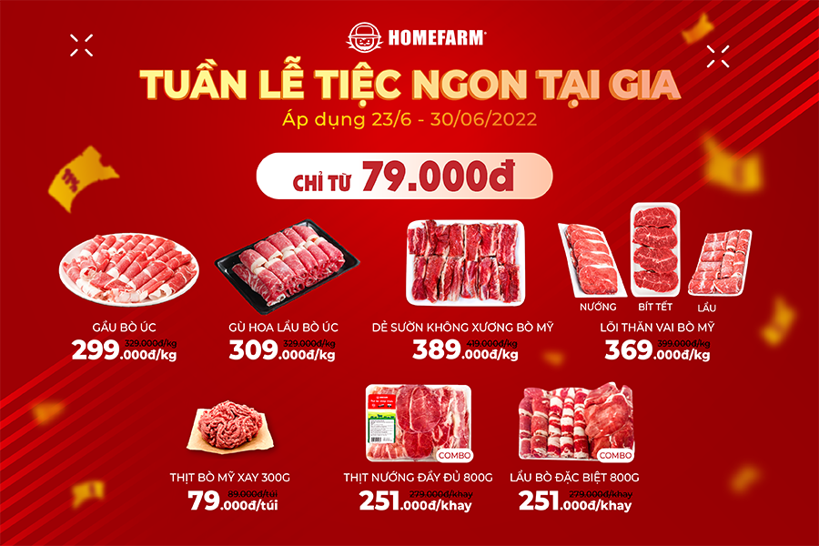 [HCM] Tuần lễ tiệc ngon tại gia - Ăn thả ga chẳng lo về giá cùng Homefarm