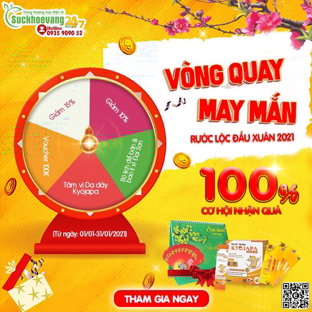🔥 VÒNG QUAY MAY MẮN - RƯỚC LỘC ĐẦU XUÂN 2021 🎉100% cơ hội nhận quà CỰC KHỦNG!