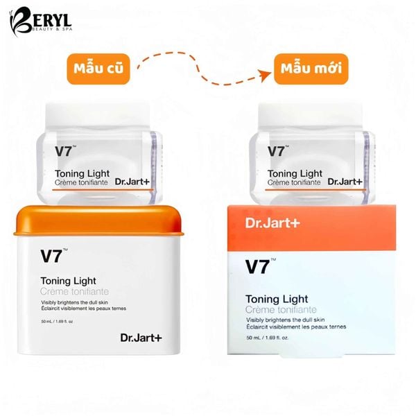 Mẫu mới kem dưỡng trắng da V7 Toning Light Dr.Jart mang thiết kể vỏ giấy vuông