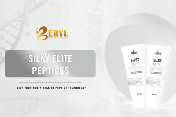 Công dụng của kem dưỡng da mặt dạng gel Silky Elite Peptides.