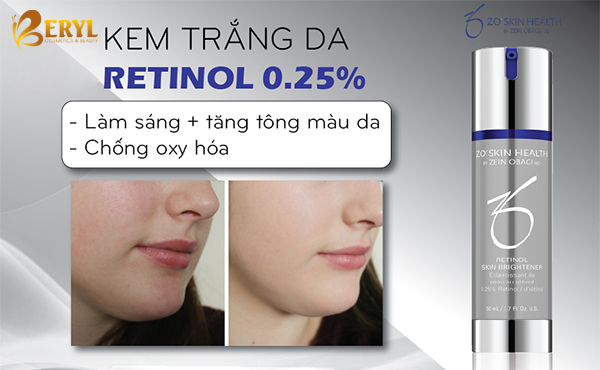 Công dụng của kem dưỡng trắng da mặt Retinol Skin Brightener 0.25%