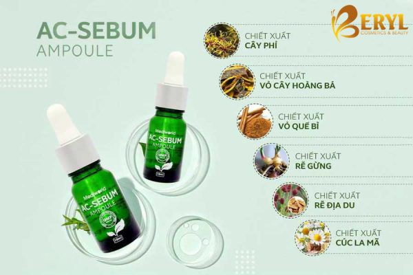 Thành phần có trong serum trị mụn AC – Sebum Ampoule.