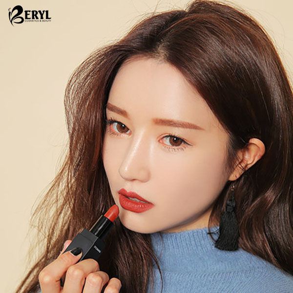 Son 3CE 909 Smoke Rose Vỏ Đen Lipcolor Matte Màu Đỏ Đất