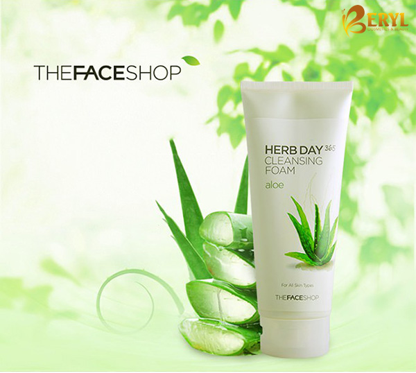 Sữa Rửa Mặt Nha Đam Herb Day 365 Cleansing Foam Aloe 170ml