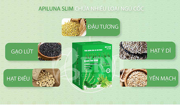 Thành phần có trong sản phẩm thực dưỡng Apiluna Slim.