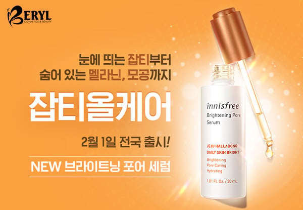 Tinh chất dưỡng trắng da Innisfree Brightening Pore Serum 30ml