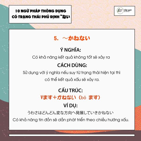 10 mẫu ngữpháp phủ định