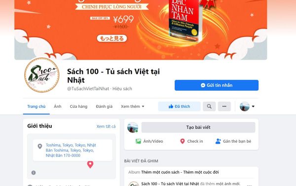 fanpage sách 100 - tủ sách việt tại nhật