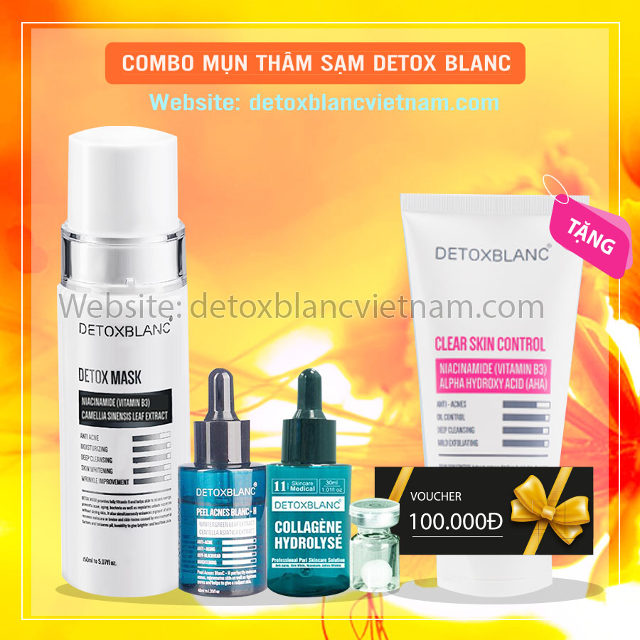 combo mụn thâm detox blanc