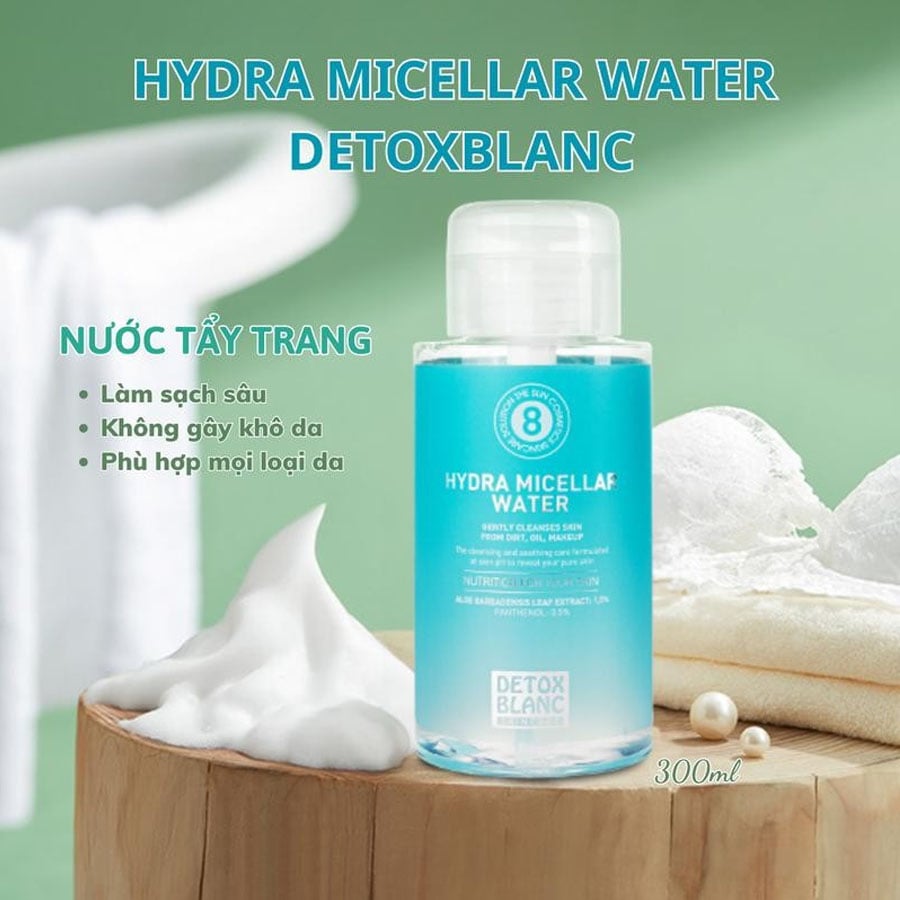 Nước Tẩy Trang Detox BlanC Sạch Sâu Dịu Nhẹ - Hydra Micellar Water 300ml