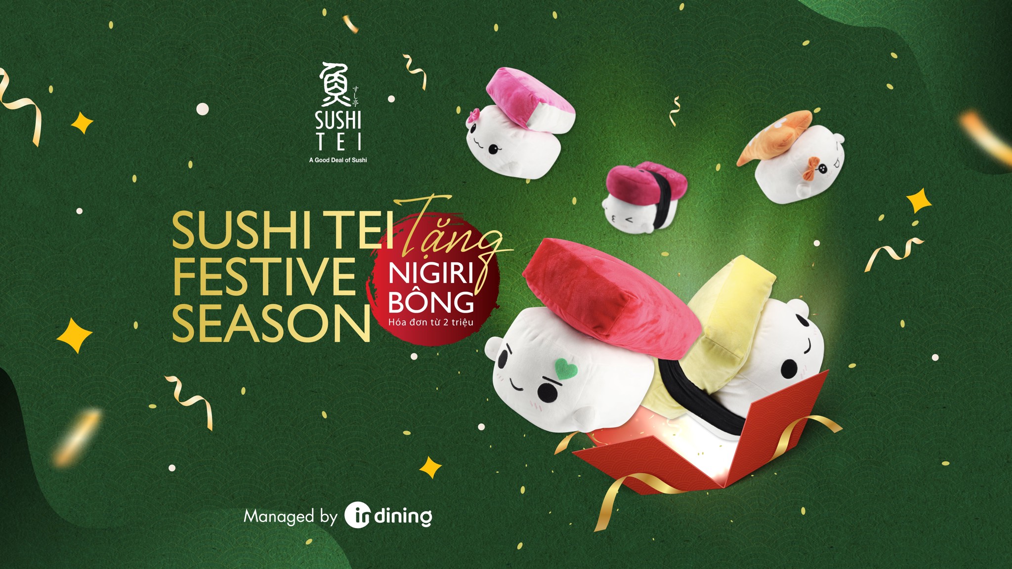 SUSHI TEI FESTIVE SEASON TẶNG 1.000 SUSHI NIGIRI BÔNG