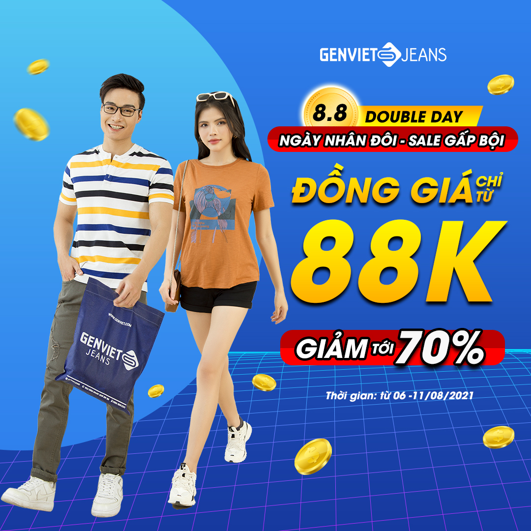 GENVIET JEANS SALE 8/8 | ĐỒNG GIÁ TỪ 88K - SALE UP TO 70%