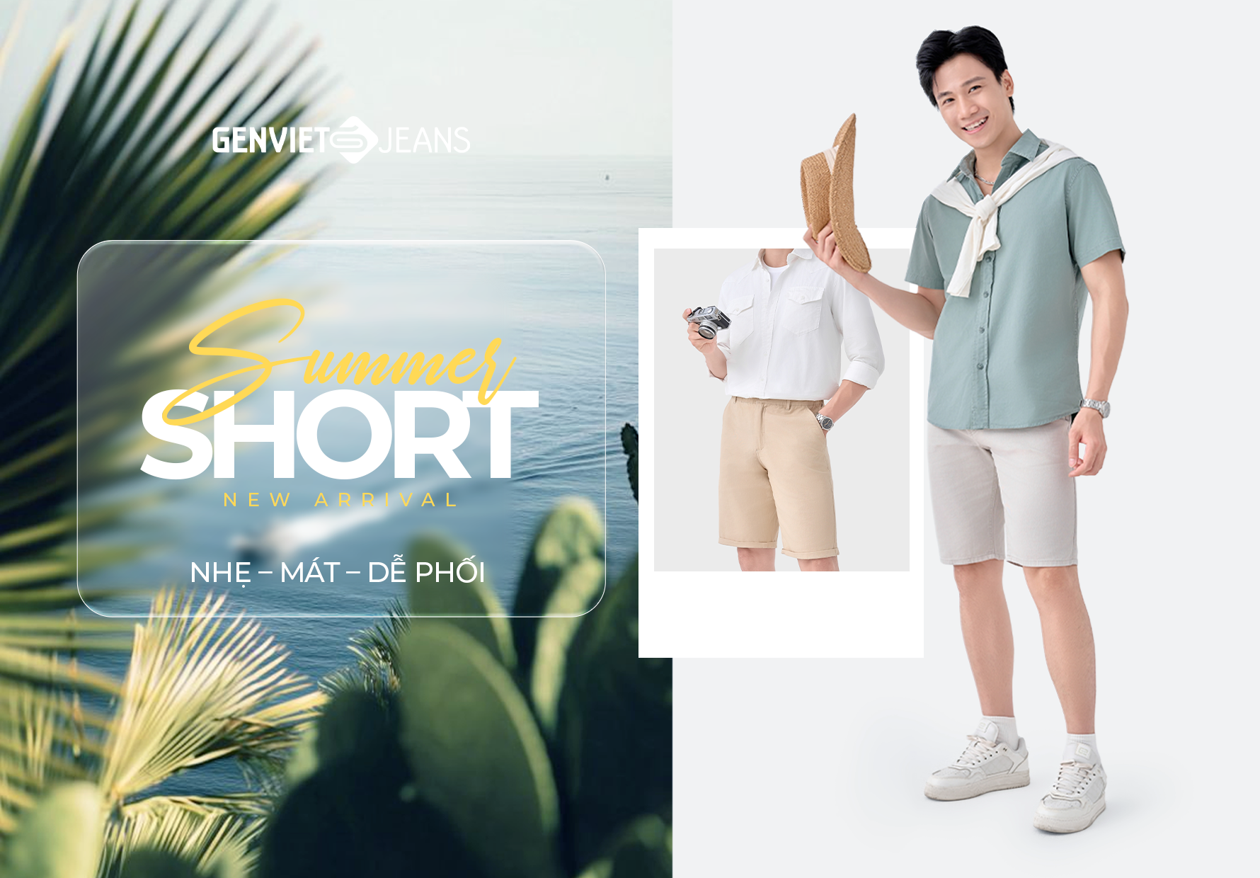 QUẦN SHORT KAKI NAM GENVIET JEANS – GIẢI PHÁP MẶC ĐẸP NGÀY HÈ