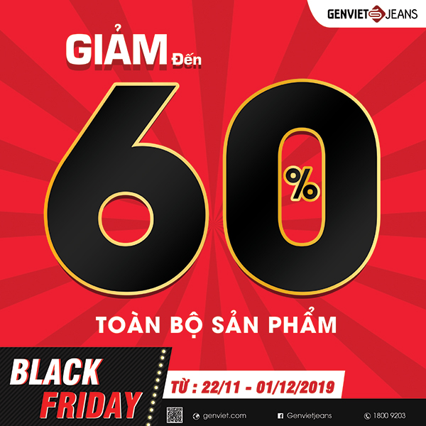 Tuần lễ Black Friday  – Giảm đến 60% Toàn bộ sản phẩm