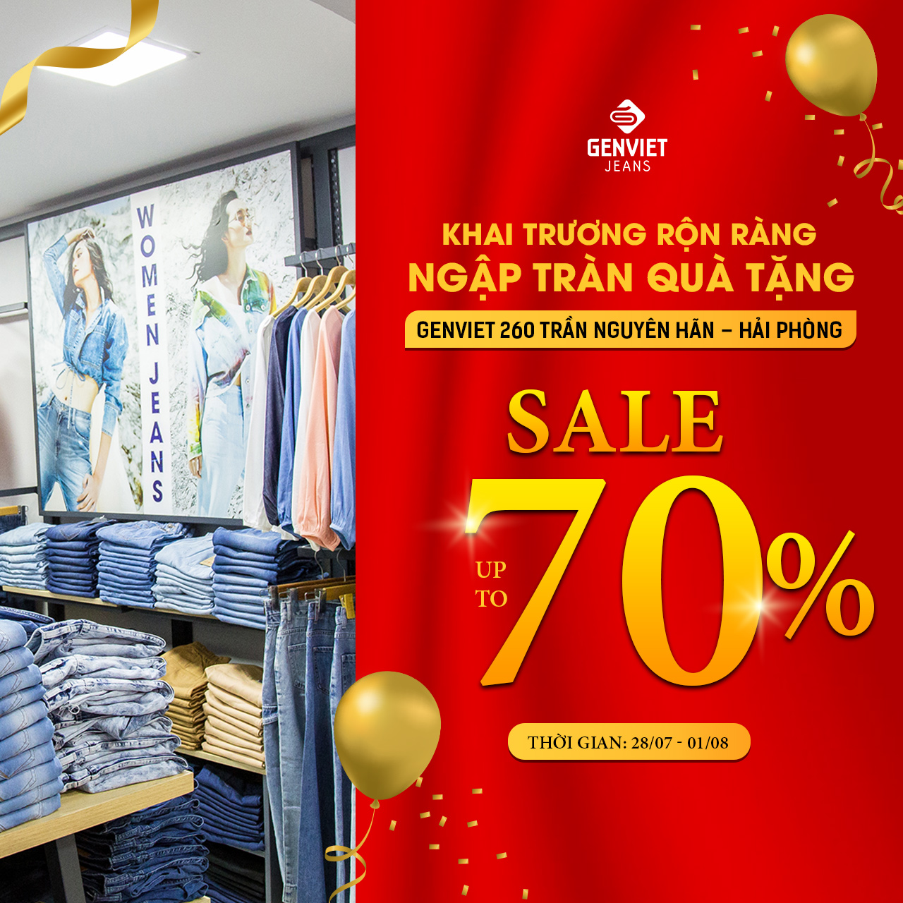 KHAI TRƯƠNG RỘN RÀNG GIẢM ĐẾN 70% - NGẬP TRÀN QUÀ TẶNG |GENVIET 260 TRẦN NGUYÊN HÃN - HẢI PHÒNG