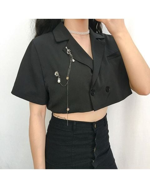 ÁO VEST TRẮNG CROPTOP LYB TRẮNGBag