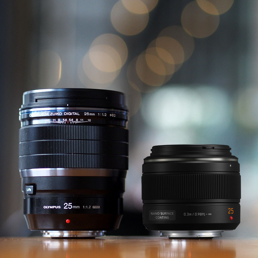 OLYMPUS M.ZUIKO 25MM F/1.2 PRO VS. PANASONIC LEICA 25MM F/1.4 LP