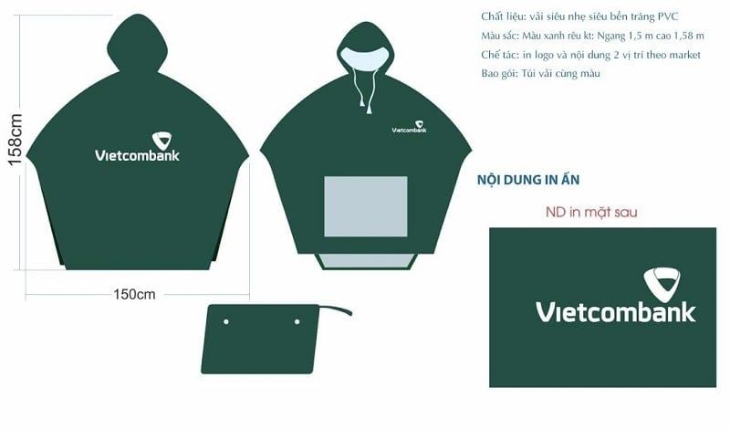 Chất liệu áo mưa Vietcombank PVC siêu nhẹ với bền