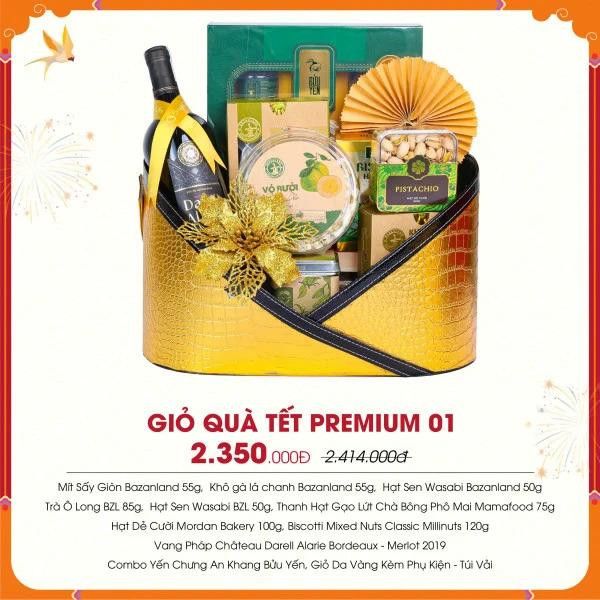 Giỏ quà Tết premium mang đến cảm giác sang trọng