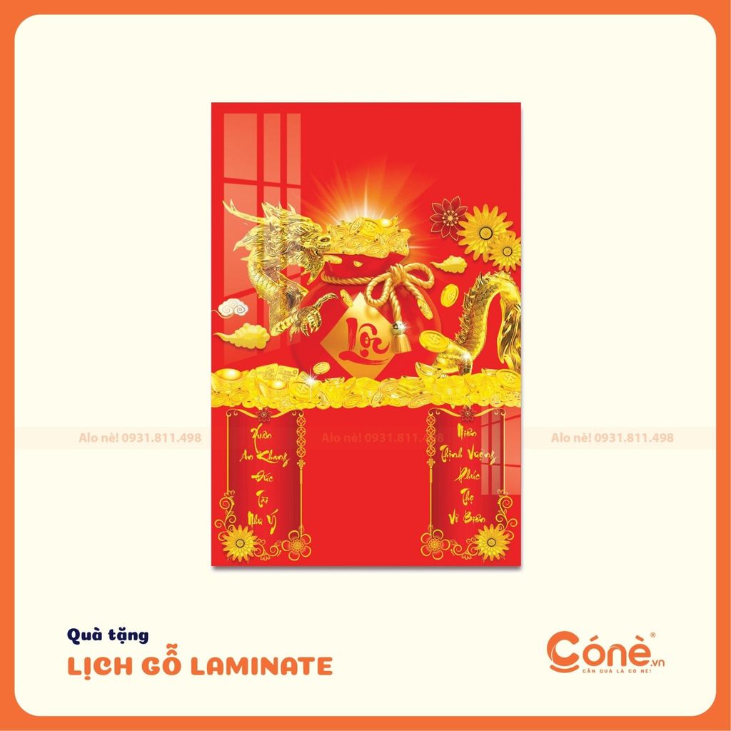 Mẫu lịch gỗ treo tường thần tài phù hợp làm quà tặng doanh nghiệp