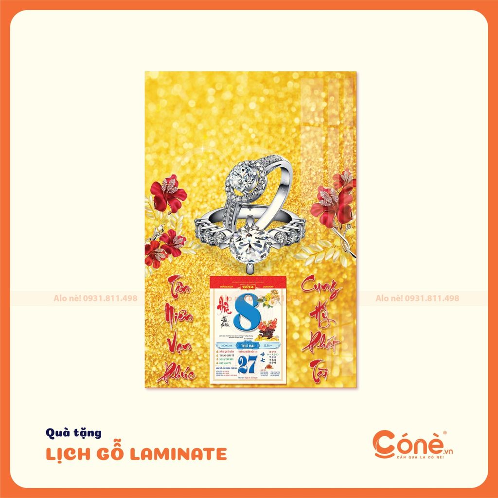 Thiết kế lịch gỗ treo tường linh hoạt có thể thay đổi theo yêu cầu