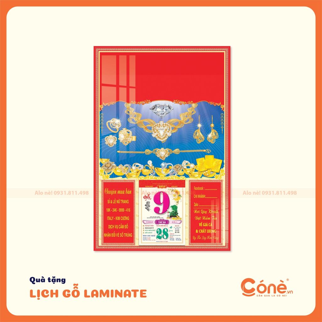 Lịch gỗ treo tường được làm chủ yếu từ chất liệu gỗ