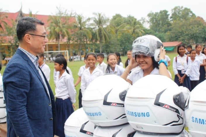 Mũ bảo hiểm Samsung được xem là phương tiện marketing hiệu quả