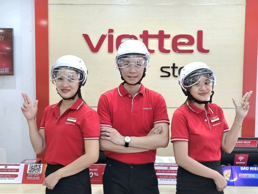 Mũ bảo hiểm Viettel thiết kế ¾ được làm từ nhựa ABS chắc chắn, bền bỉ