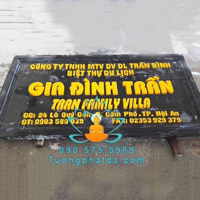 Bảng Hiệu Đá Vàng Nguyên Khối Cho Ecorest Villa