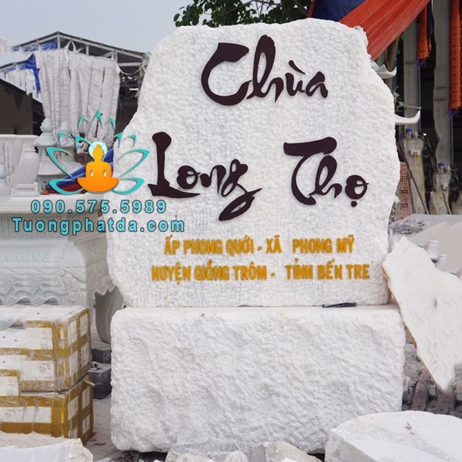 Bảng Hiệu Đá Vàng Nguyên Khối Chùa Long Thọ